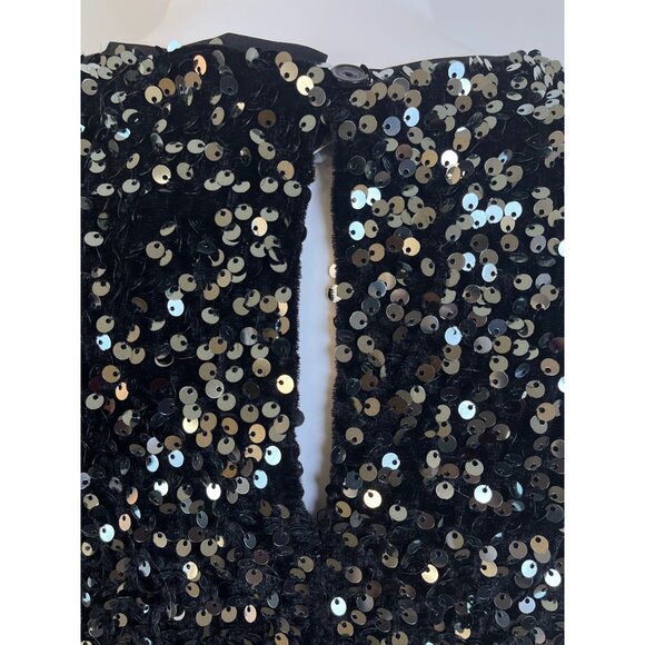 City Chic Women’s Black Sequin Sleeveless Mini Dress Sz S/16 - New - Picture 6 of 10